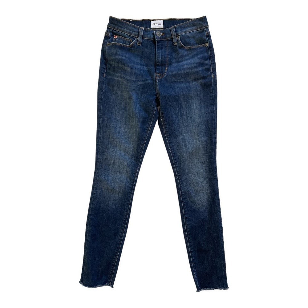 Hudson Women's Blair High-Rise Super Skinny Jeans Blue Size 25 Raw Hem
